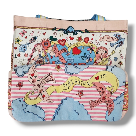 Brighton Colorful Siren's Song Canvas Mermaid Artistic Tote Bag - Picture 5 of 13